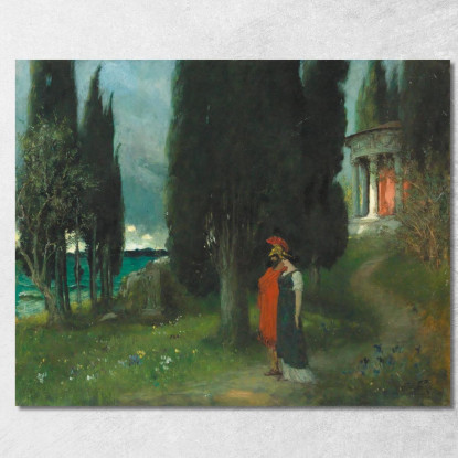 Serata Tranquilla Ferdinand Leeke flk7 quadro stampato su tela