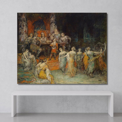 Il Re Nano Laurino Alla Corte Di Dietrich Von Bern Ferdinand Leeke flk18 quadro stampato su tela
