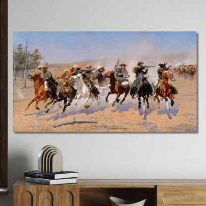 Una Corsa Verso Il Legname Frederic Remington frm1 quadro stampato su tela