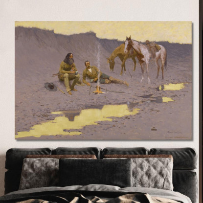 Un Nuovo Anno Sul Cimarron Frederic Remington frm3 quadro stampato su tela