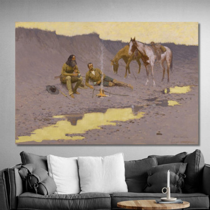 Un Nuovo Anno Sul Cimarron Frederic Remington frm3 quadro stampato su tela