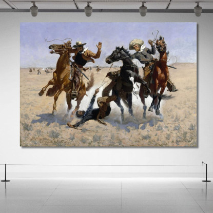 Aiutare Un Compagno Frederic Remington frm5 quadro stampato su tela