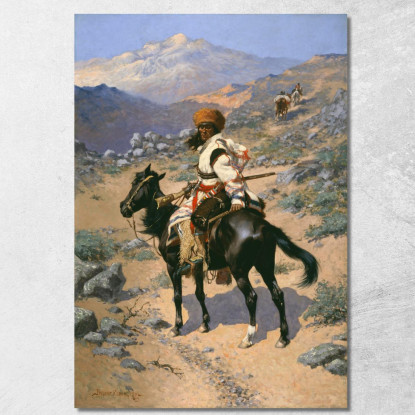 Un Cacciatore Di Pellicce Indiano Frederic Remington frm7 quadro stampato su tela