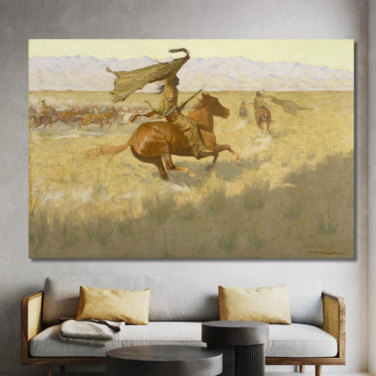 Cambio Di Proprietà The Stampede Horse Thieves Frederic Remington frm10 quadro stampato su tela