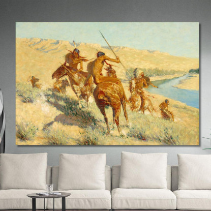 Episodio Del Fucile Di Buffalo Frederic Remington frm14 quadro stampato su tela