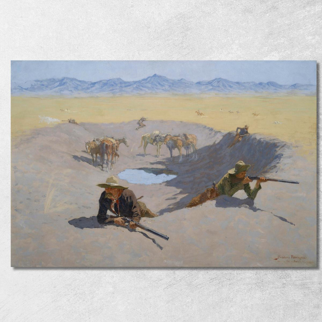 Lotta Per La Pozza D'Acqua Frederic Remington frm15 quadro stampato su tela