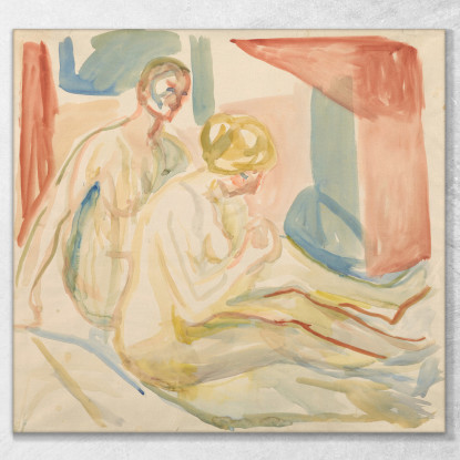 Un Uomo E Una Donna Nudi Seduti Edvard Munch em284 quadro stampato su tela