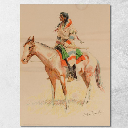 Meticcio Frederic Remington frm18 quadro stampato su tela