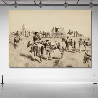 Sul Bighorn Frederic Remington frm25 quadro stampato su tela