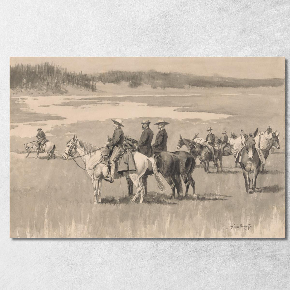 Sulle Sorgenti Burgess Alla Ricerca Di Una Ford Frederic Remington frm26 quadro stampato su tela