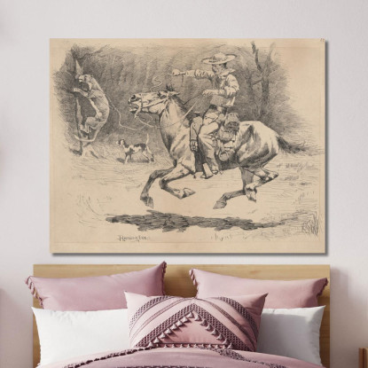 Spronare Il Cavallo All'Inseguimento Frederic Remington frm35 quadro stampato su tela