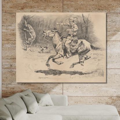 Spronare Il Cavallo All'Inseguimento Frederic Remington frm35 quadro stampato su tela