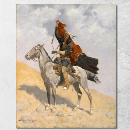 Il Segnale Della Coperta Frederic Remington frm37 quadro stampato su tela