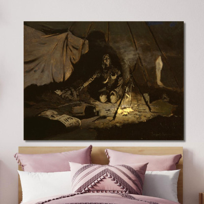Le Foglie Secche Durarono Più A Lungo Di Lei Frederic Remington frm43 quadro stampato su tela