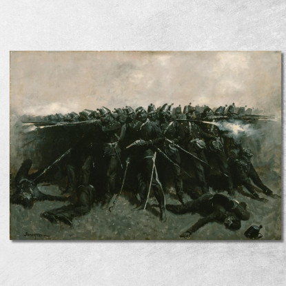 La Piazza Della Fanteria Frederic Remington frm49 quadro stampato su tela