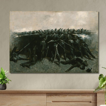 La Piazza Della Fanteria Frederic Remington frm49 quadro stampato su tela