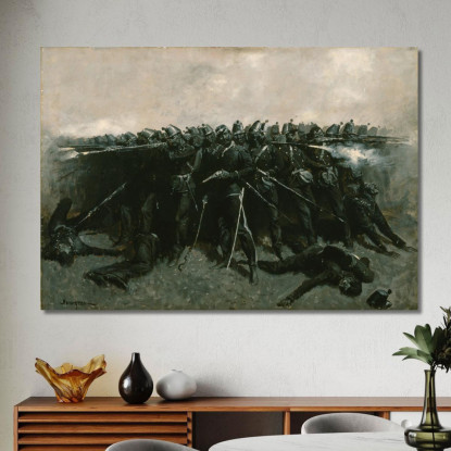 La Piazza Della Fanteria Frederic Remington frm49 quadro stampato su tela