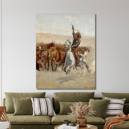 Il Riepilogo Frederic Remington frm58 quadro stampato su tela