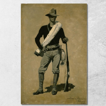 Soldato Statunitense Guerra Ispano-Americana Frederic Remington frm64 quadro stampato su tela