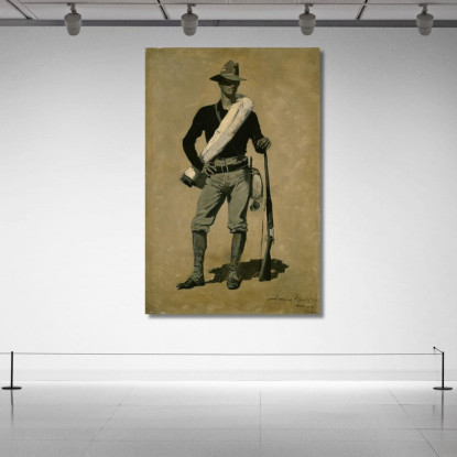 Soldato Statunitense Guerra Ispano-Americana Frederic Remington frm64 quadro stampato su tela