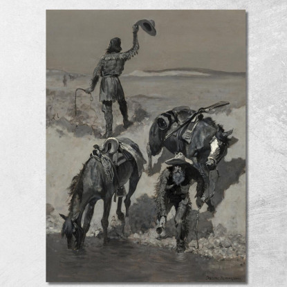 Acqua! Frederic Remington frm65 quadro stampato su tela