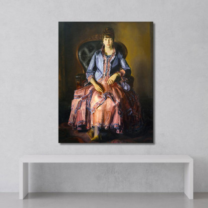 Emma In Un Vestito Viola George Wesley Bellows gwb15 quadro stampato su tela