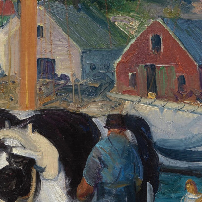 Pontile Del Team Ox A Matinicus George Wesley Bellows gwb44 quadro stampato su tela