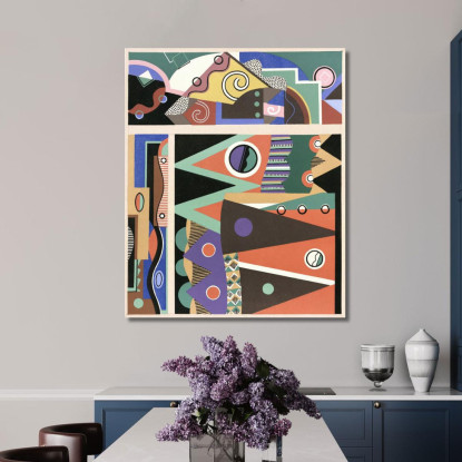 Collezione Decori E Colori Pl.03 Georges Valmier gvl4 quadro stampato su tela