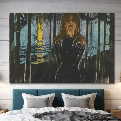 Notte D'Estate. La Voce Edvard Munch em302 quadro stampato su tela