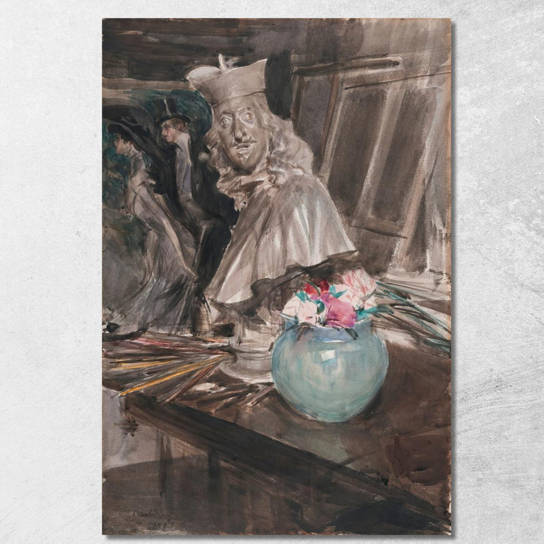 Un Angolo Dello Studio Dell'Artista Con Un Busto Di Leopoldo De Medici Giovanni Boldini gbd2 quadro stampato su tela