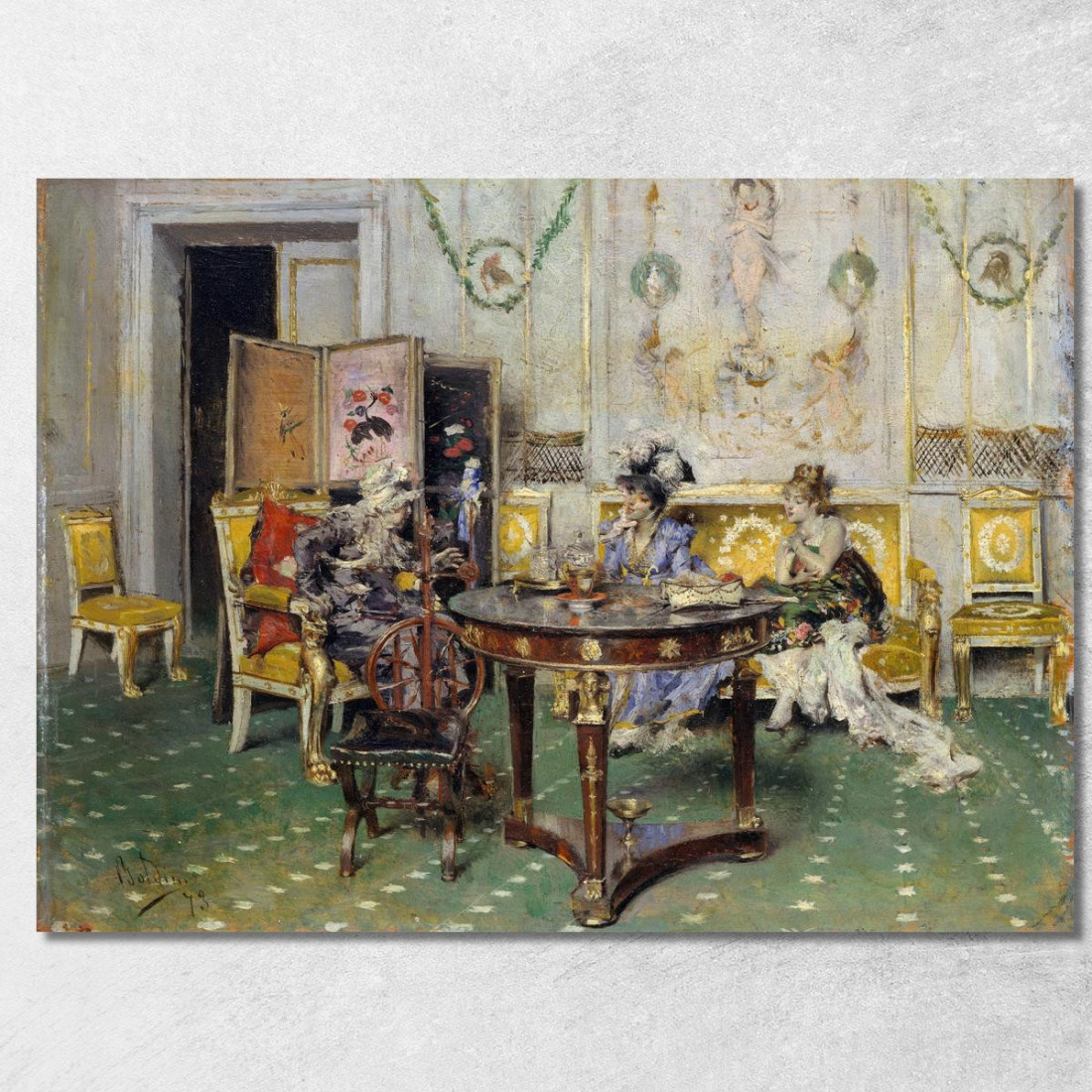 Pettegolezzo Giovanni Boldini gbd23 quadro stampato su tela