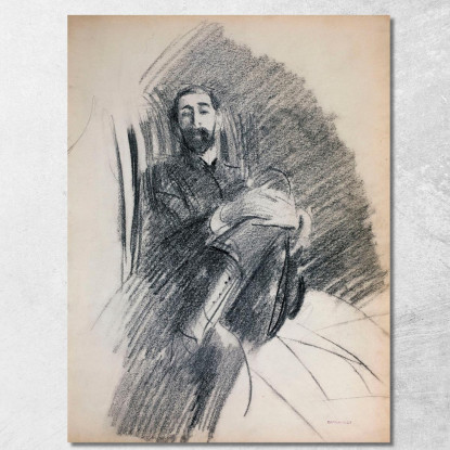 Uomo Seduto Giovanni Boldini gbd25 quadro stampato su tela