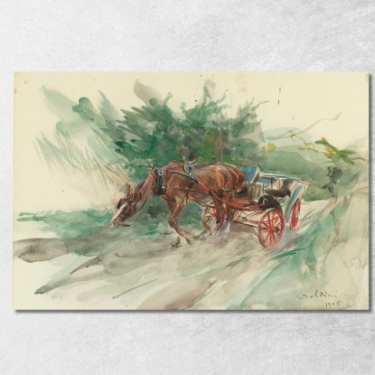 Cavallo E Carrozza Giovanni Boldini gbd26 quadro stampato su tela