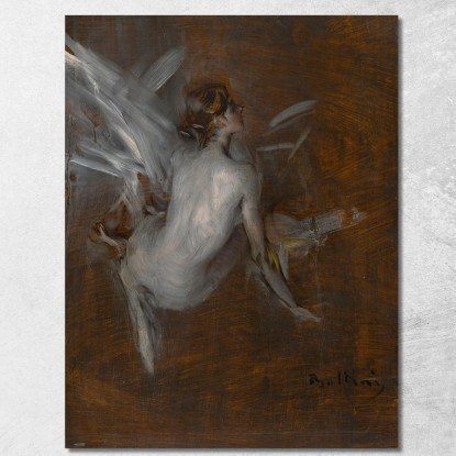 Modello Nudo Giovanni Boldini gbd43 quadro stampato su tela