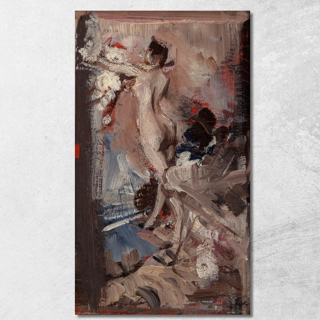 Nudo Femminile Con Pelle Di Tigre Study Giovanni Boldini gbd45 quadro stampato su tela