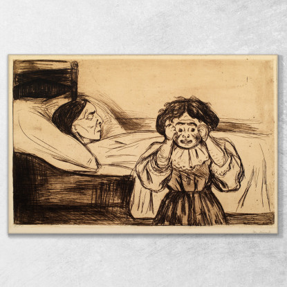 La Madre Morta E Il Suo Bambino Edvard Munch em316 quadro stampato su tela