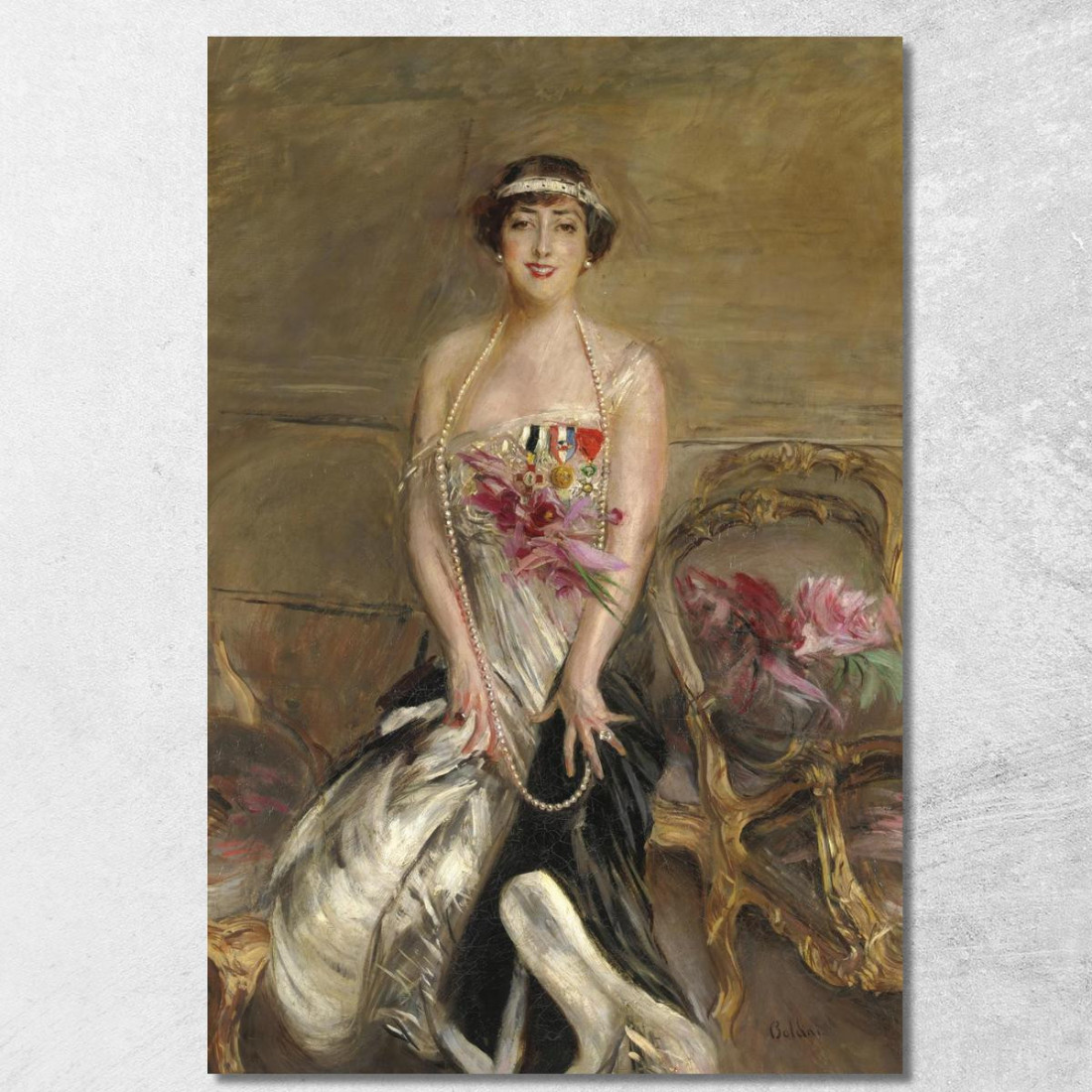 Ritratto Di Lady Michelham Giovanni Boldini gbd63 quadro stampato su tela