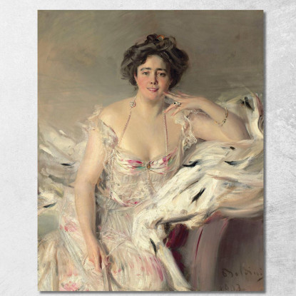 Ritratto Di Lady Nanne Schrader Nata Wiborg Giovanni Boldini gbd64 quadro stampato su tela