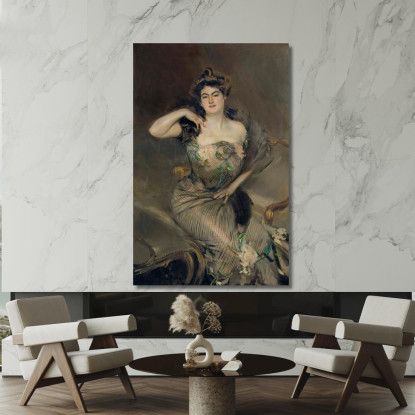 Ritratto Di Madame Arnold Seligmann Giovanni Boldini gbd65 quadro stampato su tela