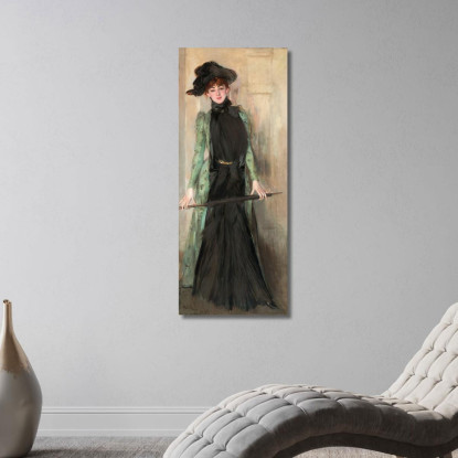 Ritratto Di Signora Roger-Jourdain Giovanni Boldini gbd66 quadro stampato su tela