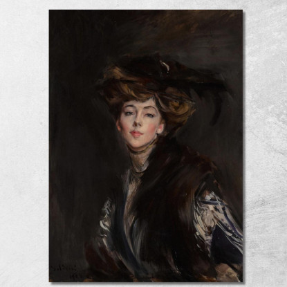 Ritratto Della Signorina Anita Stewart Giovanni Boldini gbd68 quadro stampato su tela