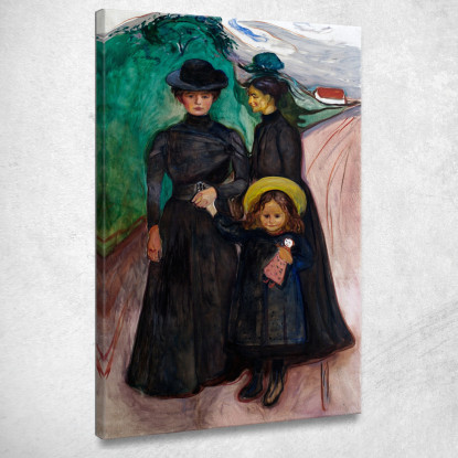 La Famiglia La Famiglia Del Libro Edvard Munch em320 quadro stampato su tela