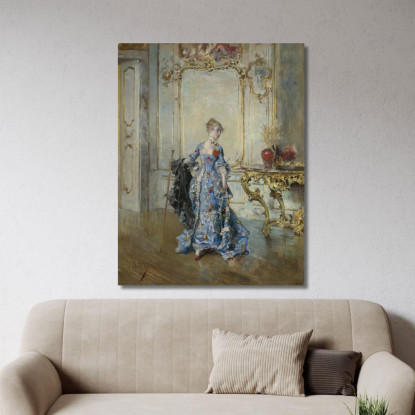 L'Ultimo Sguardo Allo Specchio Giovanni Boldini gbd85 quadro stampato su tela