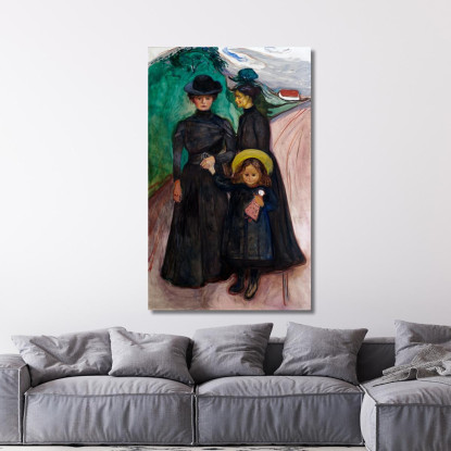 La Famiglia La Famiglia Del Libro Edvard Munch em320 quadro stampato su tela