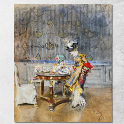 La Lettera Giovanni Boldini gbd86 quadro stampato su tela