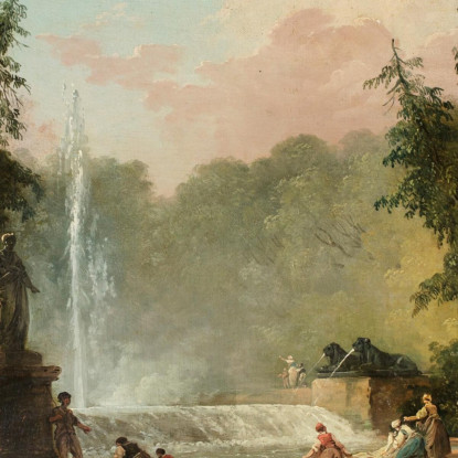 Una Fontana In Un Parco Hubert Robert hrb7 quadro stampato su tela