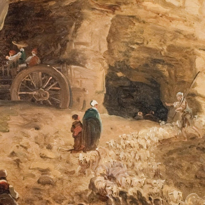 Una Cava Con Un Gregge Di Pecore Hubert Robert hrb12 quadro stampato su tela