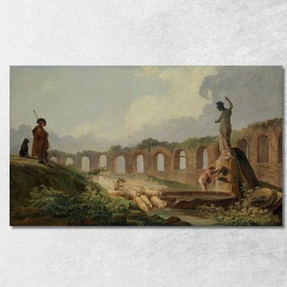 Acquedotto In Rovina Hubert Robert hrb20 quadro stampato su tela