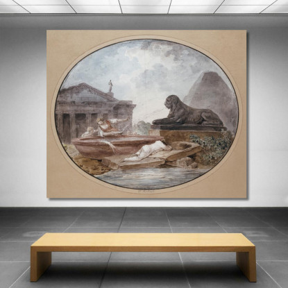 Capriccio Architettonico Hubert Robert hrb23 quadro stampato su tela