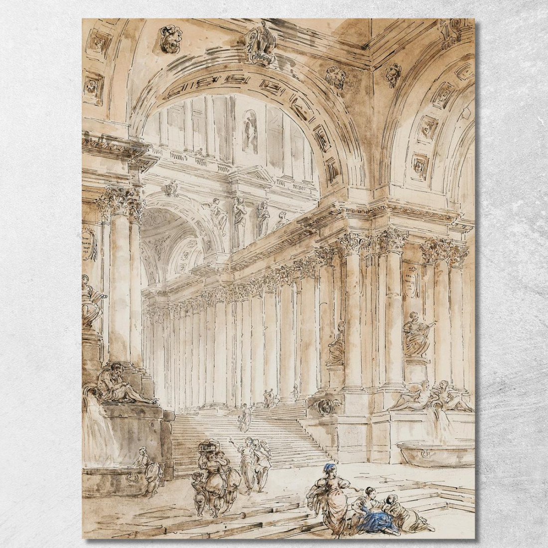 Composizione Architettonica Con Portico Hubert Robert hrb24 quadro stampato su tela